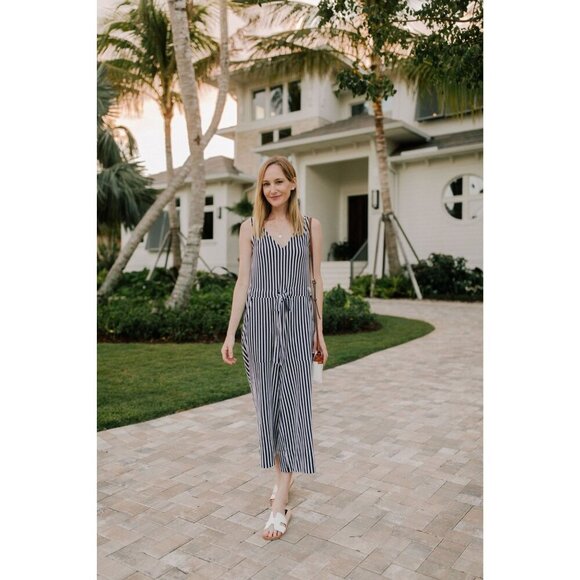 M.D.S Stripes 100% Cotton Amanda Jumper Navy Stripe Size 1/Small - Picture 11 of 12